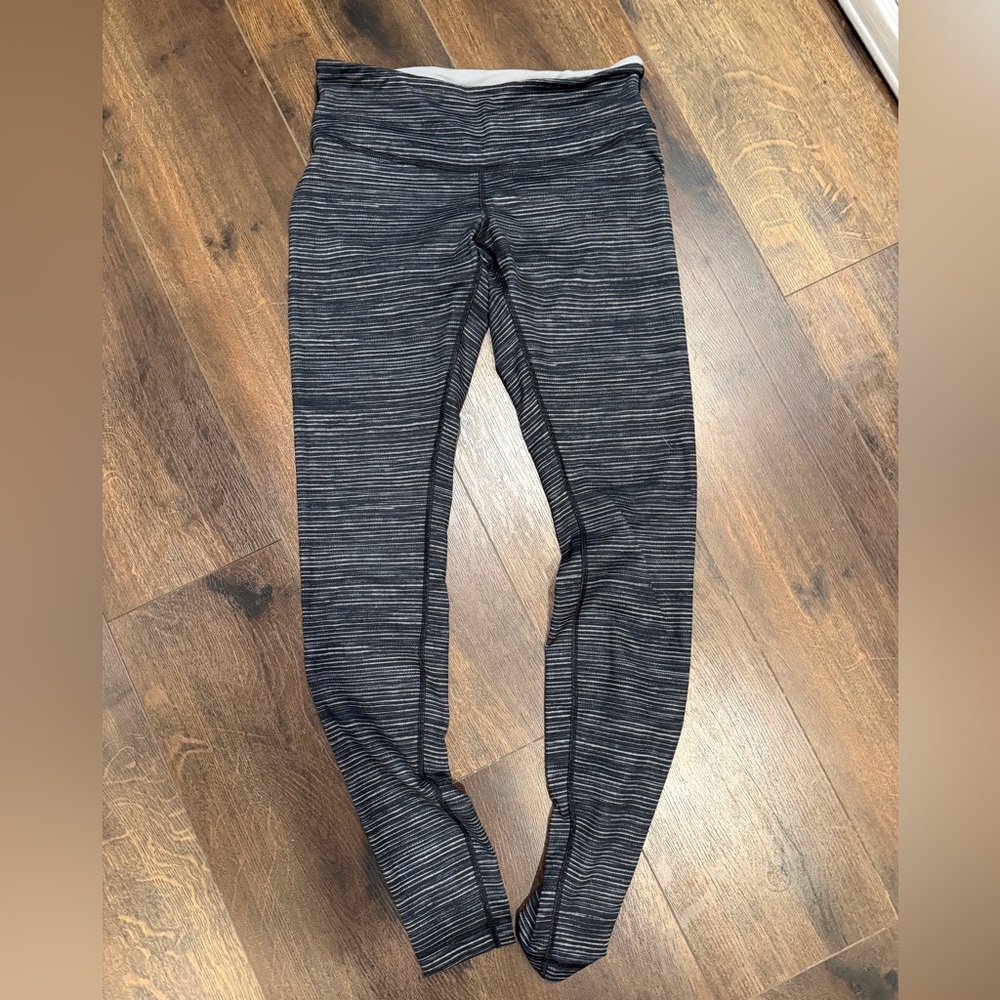 Striped Black and Gray Leggings